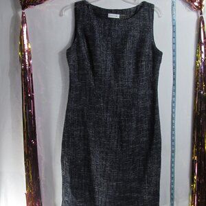 Calvin Klein size 8 tweed grey dress with zipper sides EUC